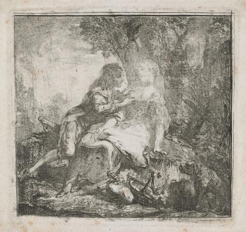 Gabriel de Saint-Aubin, Les deux amants (The Two Lovers), 1750