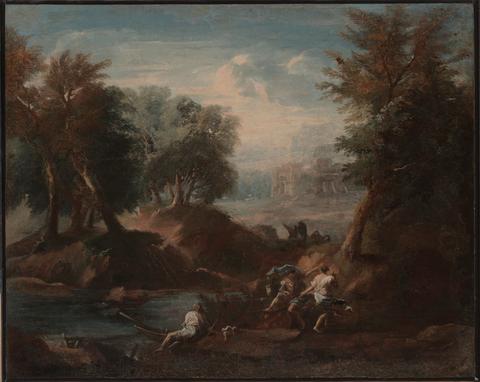 Salvator Rosa, Figures by a River, ca. 1690