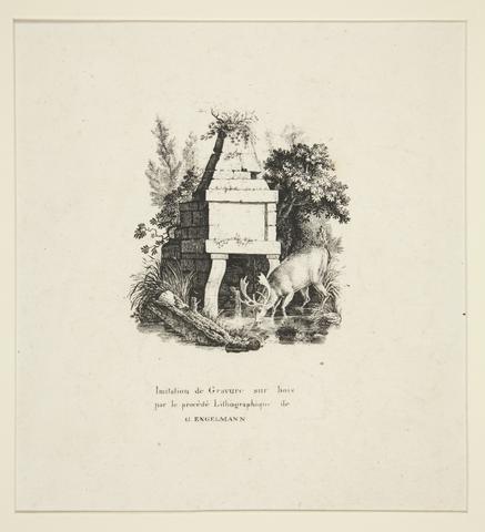 Godefroy Engelmann, Stag drinking, 1816