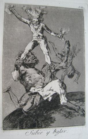 Francisco Goya, Subir y bajar. (To Rise and To Fall.), pl. 56 from the series Los caprichos, 1797–98 (edition of 1881–86)