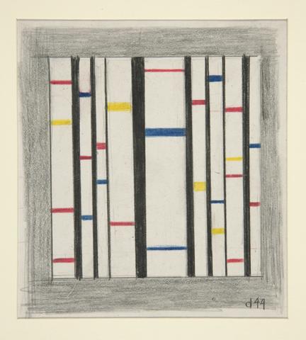 Burgoyne Diller, Untitled [Geometrical design in black, red, yellow, blue and white], 1944