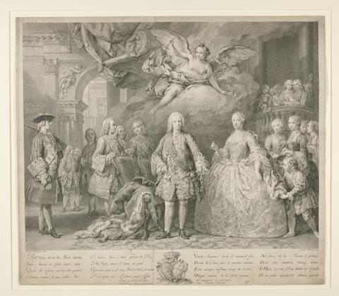 Jean Charles Flipart, Portrait of Ferdinand VI, [Maria Barbara of Braganza and personages of the court, including Domenica Scarlatti and Carlo Broschi Farinelli], n.d.