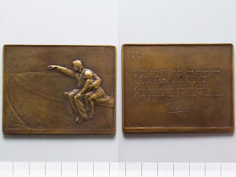 Godefroid Devreese, Bronze Plaquette from Belgium of À l'Aube de la Victoire, 1920