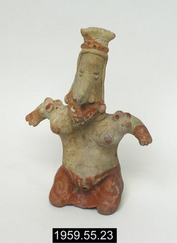 Unknown, Figurine of pregnant woman, kneeling, A.D. 100–900