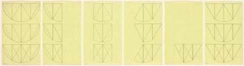 Robert Mangold, Six untitled working drawings for the WXV models of 1968, ca. 1968