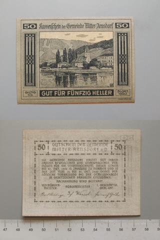 Mitter-Arnsdorf, 50 Heller from Mitter-Arnsdorf, Notgeld, 1920