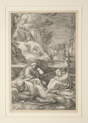 Hendrick Goltzius, The Agony in the Garden, plate 2 from the series The Passion of Christ, 1597