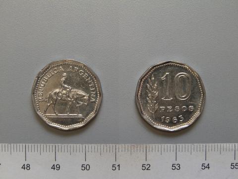 Republic of Argentina, 10 Peso from Argentina, 1963