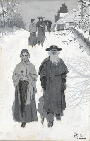 Howard Pyle, The Dunkers - Going to Meeting, drawing of an illustration published in Harper's Monthly, October 1889, ca. 1880