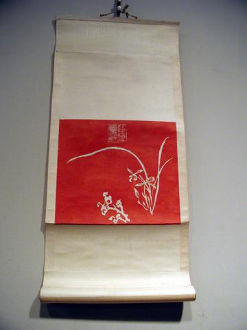 Unknown, Red and white Rubbing: Orchid