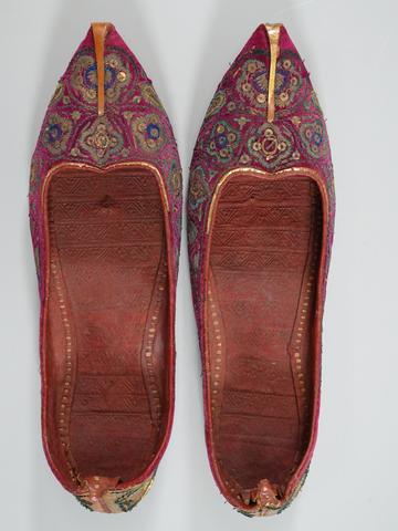 Unknown, Pair of Embroidered Leather Slippers, early 20th century
