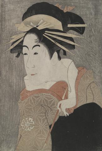 Tōshūsai Sharaku, The Actor Matsumoto Yonesaburō as Shinobu, Posing as the Courtesan Kewaizaka no Shōshō, from the play A Medley of Tales of Revenge, 5th month, 1794