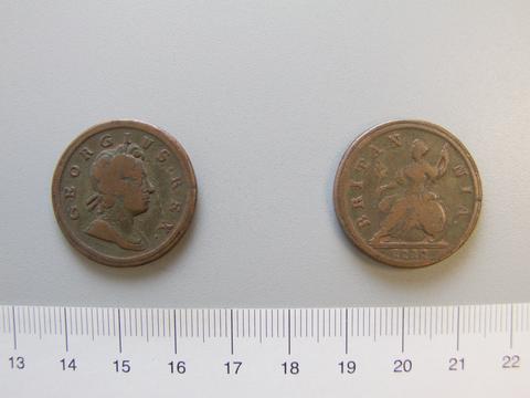George I, King of Great Britain, Halfpenny of King George I from London, 1717