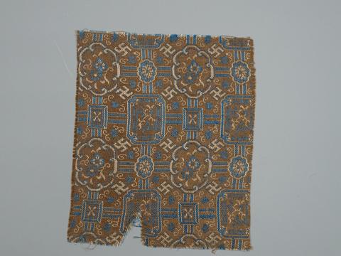 Unknown, Textile Fragment with Rosettes and Swastikas, 1615–1868