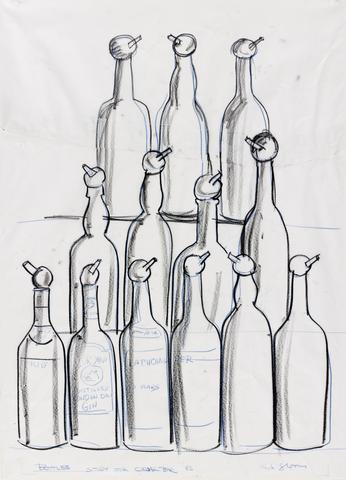 Red Grooms, Bottles (Study for Cedar Bar), 1986