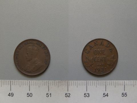 George V, King of Great Britain, 1 Cent from Ottawa with George V, King of Great Britain, 1931