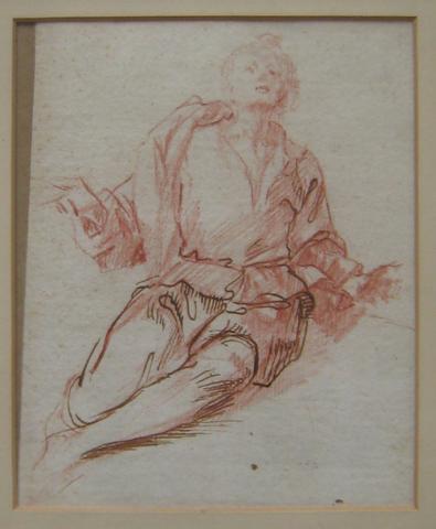 Unknown, A seated man with arms open, 17th century