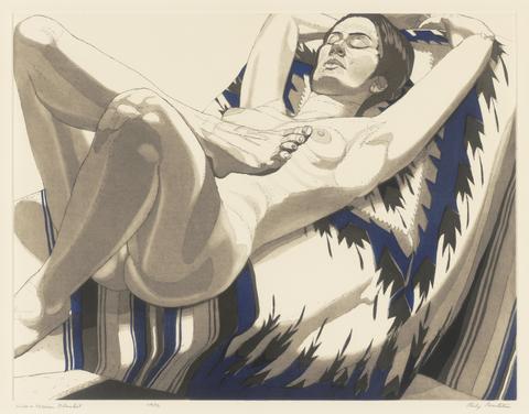 Philip Pearlstein, Nude on a Mexican Blanket, 1971