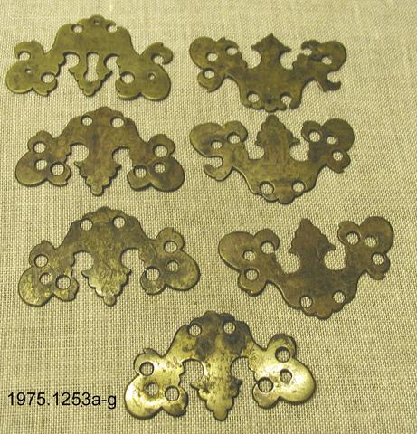 Unknown, Brass Furniture Plates, 1720–80