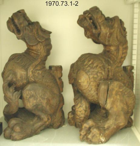 Unknown, Pair of Roof Corbels in the form of Dragons, n.d.