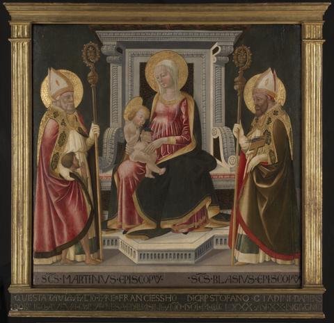 Neri di Bicci, Virgin and Child Enthroned with Saints Martin of Tours and Blaise, 1476