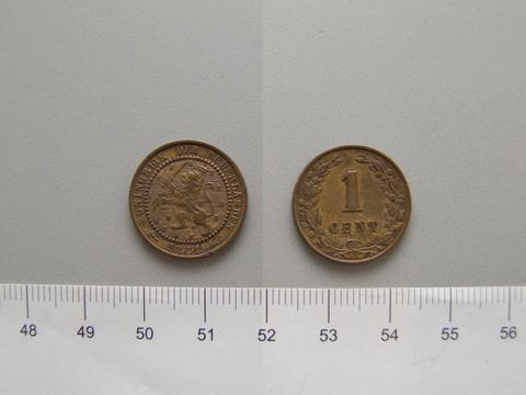 William III, King of the Netherlands, 1 Cent of William III, King of the Netherlands from Utrecht, 1881