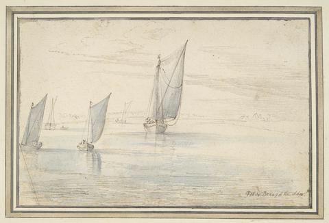 Unknown, Five Boats Sailing on a River, n.d.