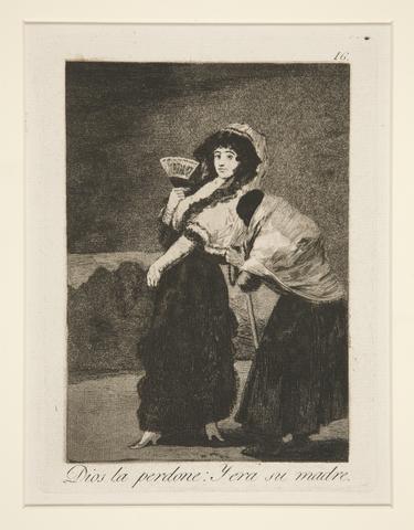 Francisco Goya, Dios la perdone: y era su madre (For Heaven's Sake: and It Was Her Mother), pl. 16 from Los caprichos, 1799