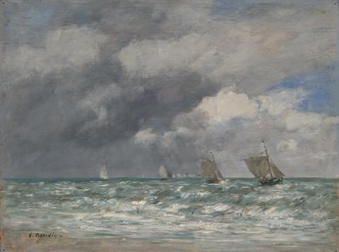 Eugène Louis Boudin, Sailboats near Trouville, ca. 1885–90