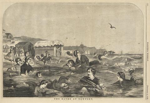 Winslow Homer, The Bathe at Newport, from Harper's Weekly, September 4, 1858, 1858