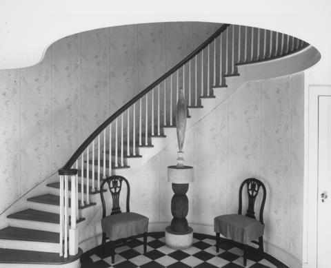 John Schiff, Photograph of foyer of Katherine S. Dreier's West Redding home, "The Haven," with Constantin Brancusi's Yellow Bird [YUAG 1952.30.1], 1941
