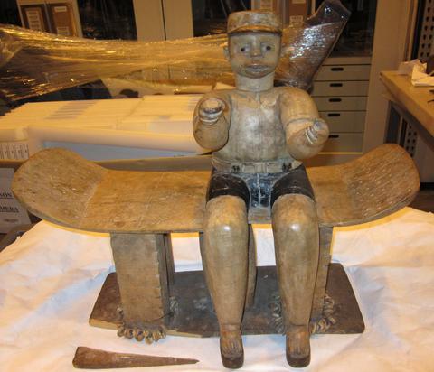 Stool with Seated Male Figure, early to mid-20th century