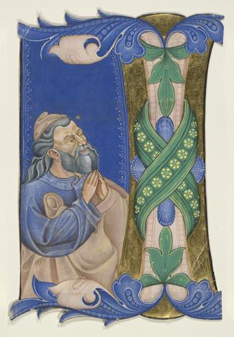 Master of the Murano Gradual, Cutting from an antiphonary: Prophet in an initial "I", ca. 1470