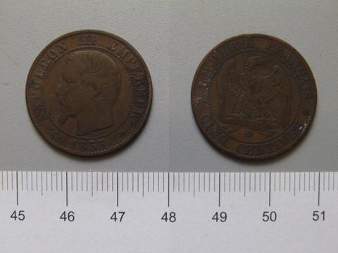 Strasbourg, 5 Centimes from Strasbourg, 1855