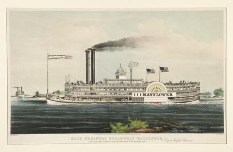 Nathaniel Currier, High Pressure Steamboat "Mayflower", 1855