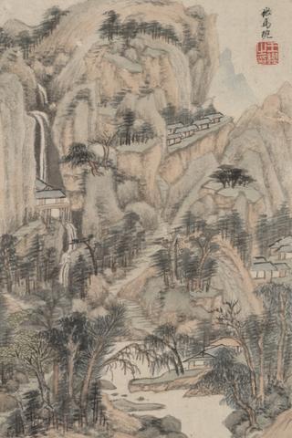 Wang Jian, Landscape in the Style of Various Old Masters: Landscape after Ma Wan (active 14th century), 1669