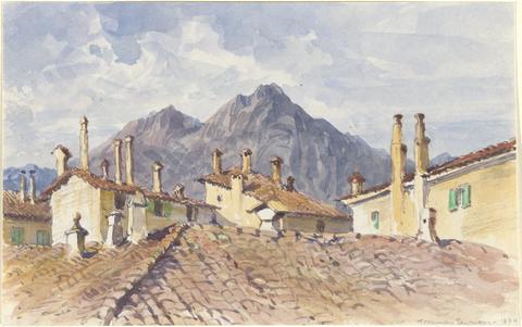 Truman Seymour, Housetops and Mountains, 1884
