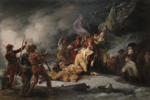 John Trumbull, The Death of General Montgomery in the Attack on Quebec, December 31, 1775, 1786