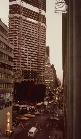 Marvin E. Newman, Looking East toward 5th Avenue from West 56th Street, from the series Open Spaces, Temporary and Accidental, 1970s