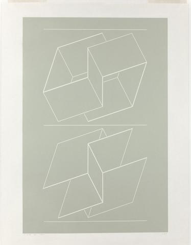 Josef Albers, White Embossing on Gray IX, 1971