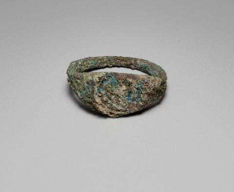 Unknown, Small Bronze Finger Ring with Stone, ca. 323 B.C.–A.D. 256
