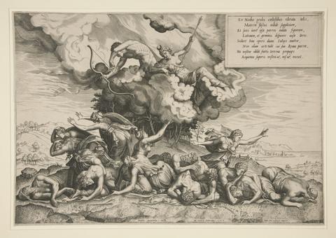 Philip Galle, Apollo and Artemis Killing Niobe's Children, 1557