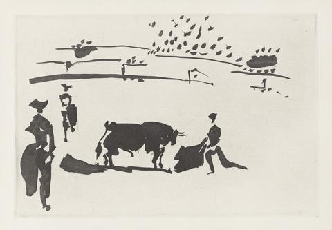 Pablo Picasso, Citando al toro con la capa (Provoking the Bull with the Cape), from the series La tauromaquia, 1957