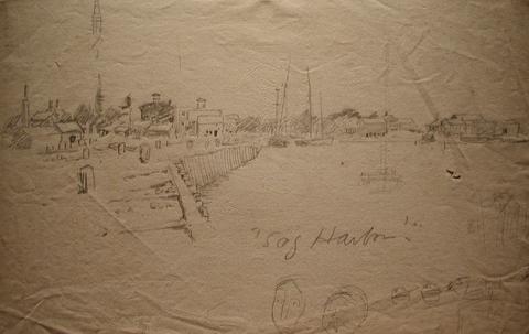 Edwin Austin Abbey, View of a seaport (Sag Harbor), n.d.