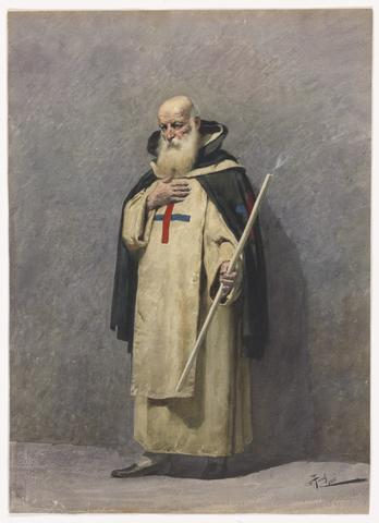 Giuseppe Aureli, An Elderly Priest Standing, 1888