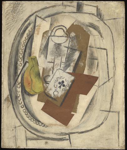 Pablo Picasso, Segment of Pear, Wineglass and Ace of Clubs, Spring 1914