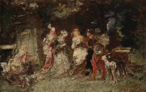 Adolphe Joseph Thomas Monticelli, Garden Scene, ca. 1875–78