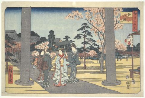 Utagawa Hiroshige, Blossoms at Fukagawa Hachiman: from the series Famous Views of Edo, 4th month, 1854