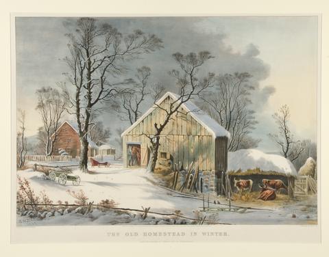 Currier & Ives, The Old Homestead in Winter, 1864