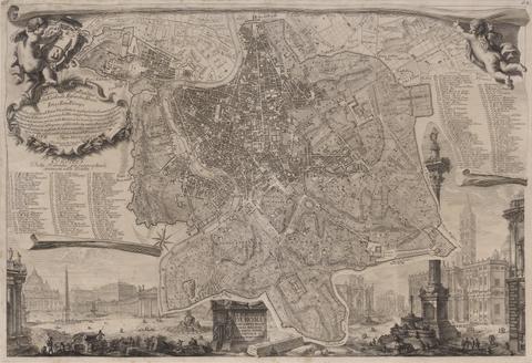 Carlo Nolli, Nuova pianta di Roma (New Plan of Rome), after Giovanni Battista Nolli (Italian, 1701–1756), 1743 (?), published 1748